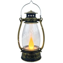   Műanyag olajlámpás LED világítással, antikarany, 5,5x9,5 cm