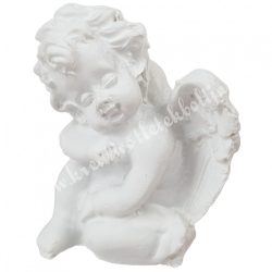 Polyresin ülő angyal, alvó, 3,5x4,5 cm