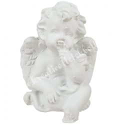 Polyresin ülő angyal, gondolkodó, 3,5x4,5 cm