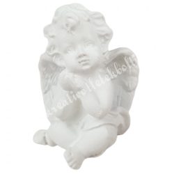 Polyresin ülő angyal, merengő, 3,5x4,5 cm