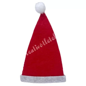 Mini mikulás sapka, 3,5x6,5 cm
