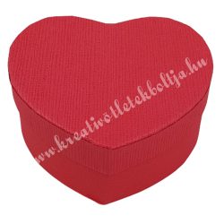 Papírdoboz, szív, piros, 11,3x5,3x10 cm