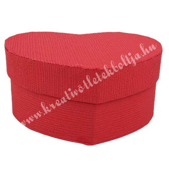 Papírdoboz, szív, piros, 11,3x5,3x10 cm