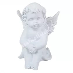 Polyresin angyal, összekulcsolt kézzel, 5x7 cm