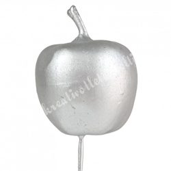Betűzős alma, ezüst, 3,3x4 cm