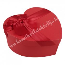 Szív alakú doboz, piros, 16x14x6 cm