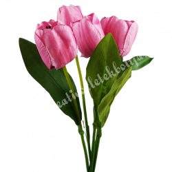 Tulipán csokor, rózsaszín, 43 cm