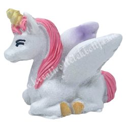 Polyresin unikornis, rózsaszín, 5x4 cm
