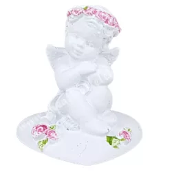 Polyresin angyal, ölbe tett kézzel, 3x4 cm