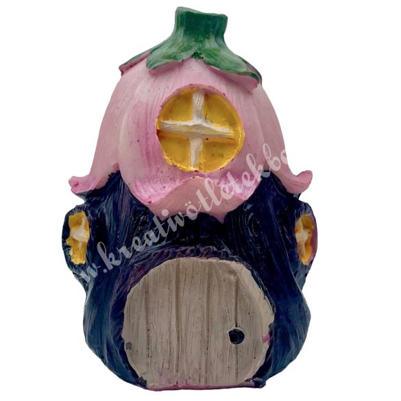 Polyresin fatörzs házikó, 5x7 cm