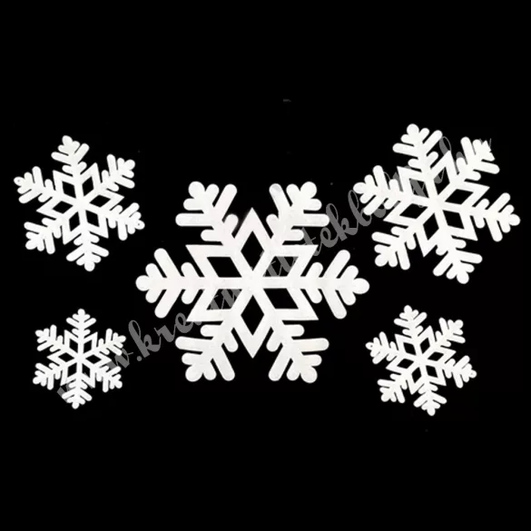Ablakdísz, hópehely, 14-34 cm, 5 db/csomag