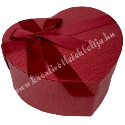 Szív alakú doboz, piros, 13x11,5x6,5 cm