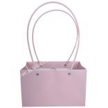 Papír virágtasak füllel, rózsaszín, 22x13,5 cm