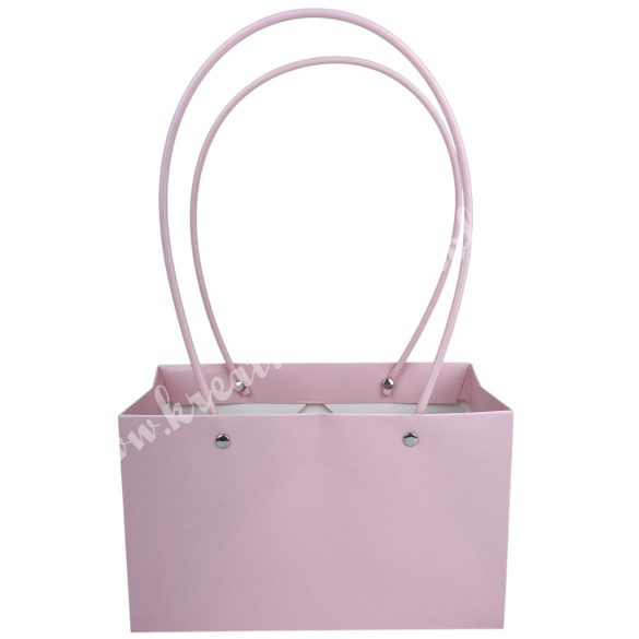 Papír virágtasak füllel, rózsaszín, 22x13,5 cm