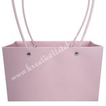 Papír virágtasak füllel, rózsaszín, 22x13,5 cm