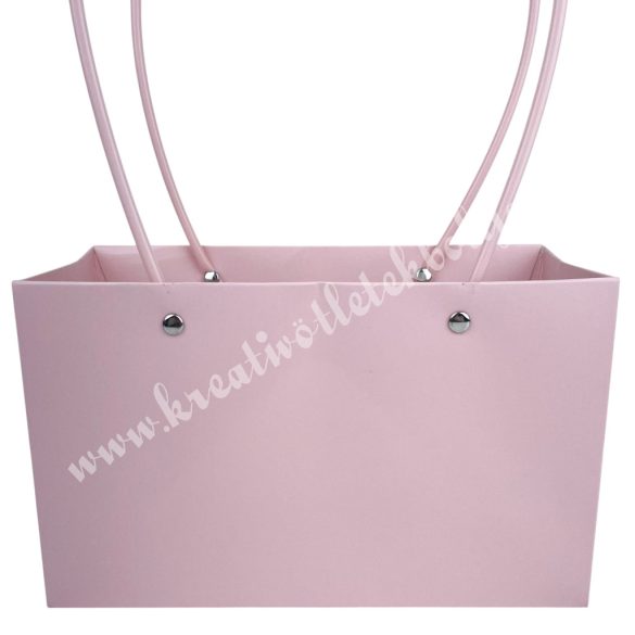 Papír virágtasak füllel, rózsaszín, 22x13,5 cm