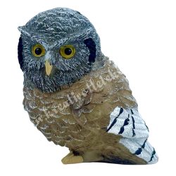 Polyresin bagoly, barna, 6,5x7 cm