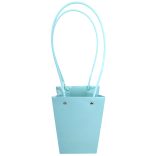 Papír virágtasak füllel, türkiz, 13x15,5 cm