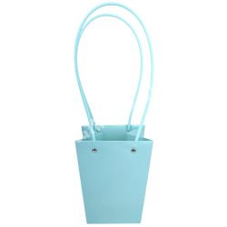 Papír virágtasak füllel, türkiz, 13x15,5 cm