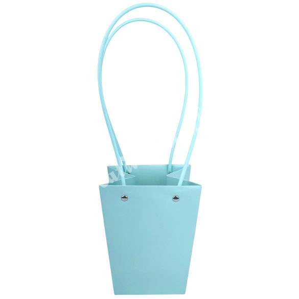 Papír virágtasak füllel, türkiz, 13x15,5 cm