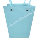 Papír virágtasak füllel, türkiz, 13x15,5 cm