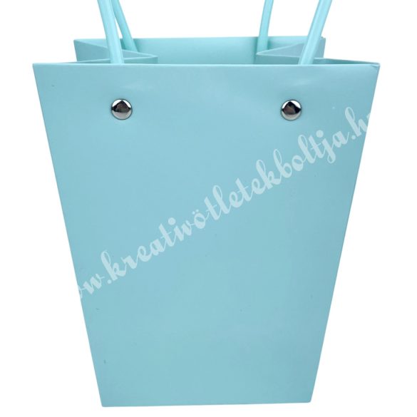 Papír virágtasak füllel, türkiz, 13x15,5 cm