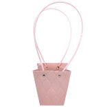 Papír virágtasak füllel, rózsaszín, 12x12,5 cm