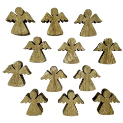 Fa angyal, arany, 2,5x2,5 cm, 12 db/csomag