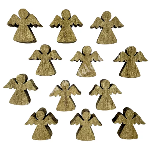 Fa angyal, arany, 2,5x2,5 cm, 12 db/csomag