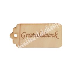 Fa biléta Gratulálunk felirattal, 6x2,7 cm