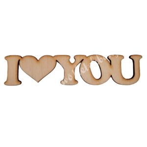 Fa felirat I love you, 13x3 cm