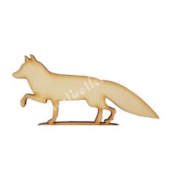 Fafigura, settenkedő róka, 9,3x4,5 cm