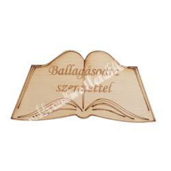 Fa nyitott könyv, Ballagásodra szeretettel, 8x4 cm