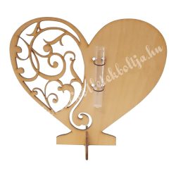 Fa szív, indamintás, fiolával
