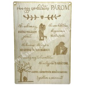 Fa tábla, Van egy csodálatos PÁROM felirattal