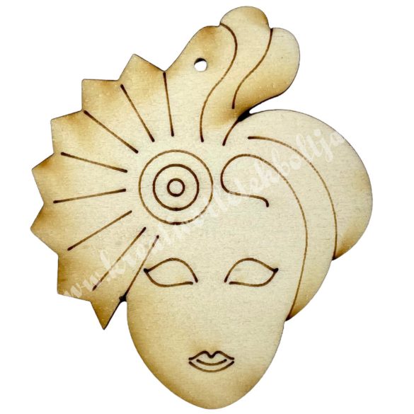 Fafigura, velencei maszk, női, 5,5x6,5 cm