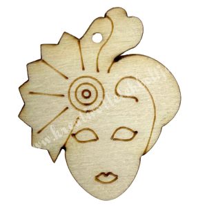 Fafigura, velencei maszk, női, 2,7x3,3 cm