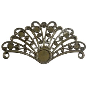 Fém díszítőelem páva, bronz, 2,9x5,5 cm