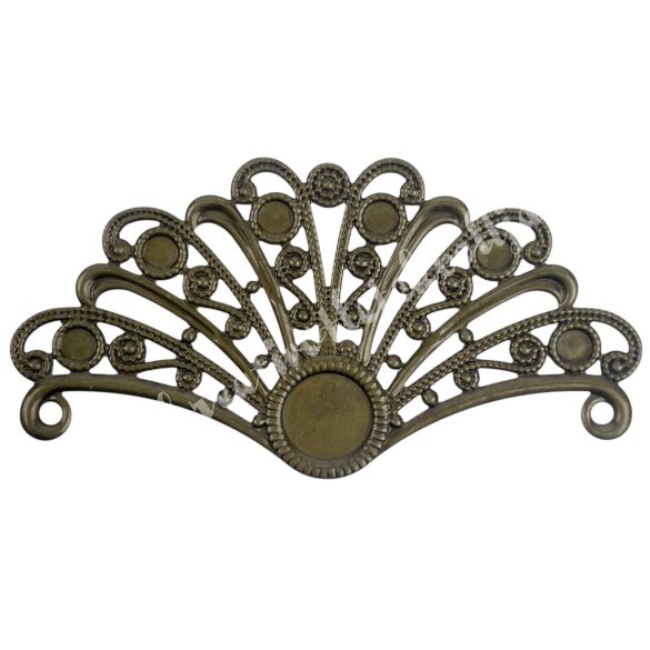 Fém díszítőelem páva, bronz, 2,9x5,5 cm