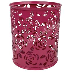 Fém írószertartó, pink, 8,5x10 cm