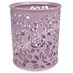 Fém írószertartó, rózsaszín, 8,5x10 cm