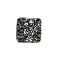 Fémköztes, virág, platina, 1x1 cm  
