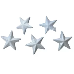 Fémszegecs, csillag, fehér, 10 mm, 5 db/csomag