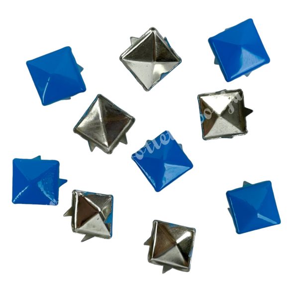 Fémszegecs, piramis, kék, 9 mm, 10 db/csomag