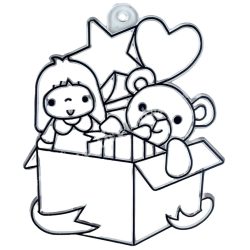 Festhető forma matricafestékhez, ajándék, 6,5x8 cm