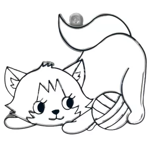 Festhető forma matricafestékhez, cica gombolyaggal, 8x6,5 cm