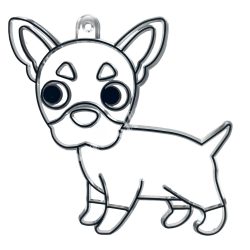 Festhető forma matricafestékhez, francia bulldog, 6,5x7 cm