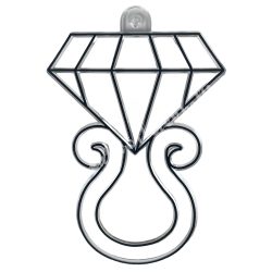   Festhető forma matricafestékhez, gyémántgyűrű, 5x7,3 cm