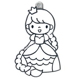 Festhető forma matricafestékhez, királylány, 5x8,5 cm