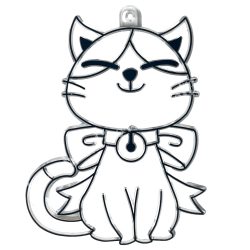 Festhető forma matricafestékhez, cica, 6,5x8,3 cm